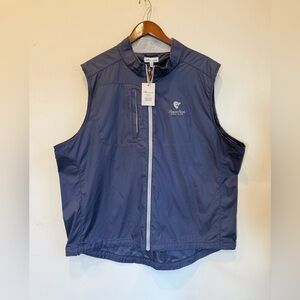 NWT Peter Millar Beaver Creek Crown Crafted Zip Up Golf Vest Navy Blue,  2XL